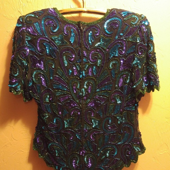 Brand New Laurence Kazar Sequin Top - Picture 2 of 4